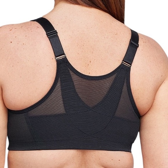 GLAMORISE black full figure 56C wirefree MagicLift front close posture bra NWOT - Picture 3 of 9